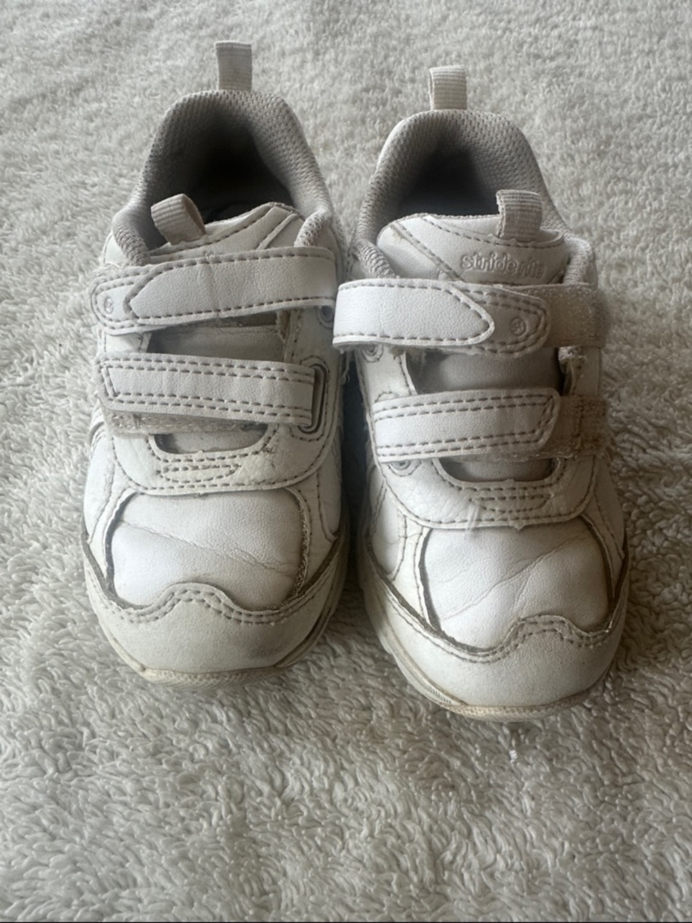 Stride Rite White Kids Hook-and-Loop Sneakers